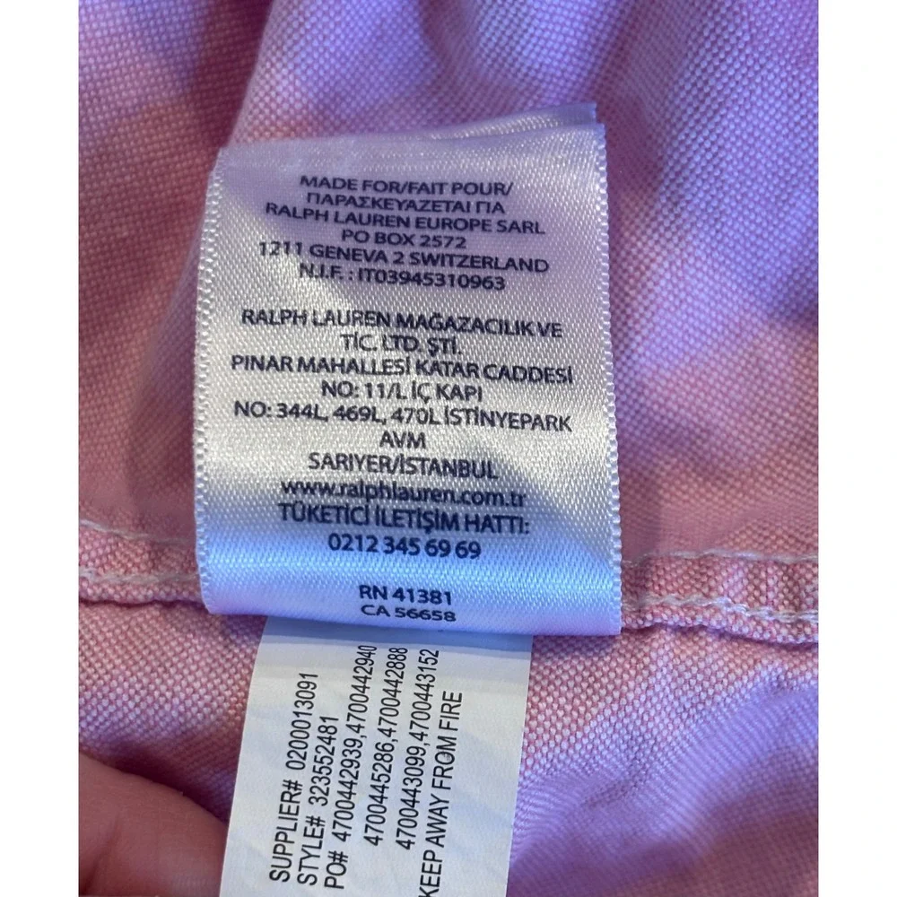 Ralph Lauren Kids Pink Oxford Button Down Shirt Size 12 Long Sleeve Pony Logo